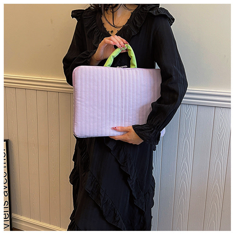 Fresh stripe contrast laptop & tablet bag for school or office
