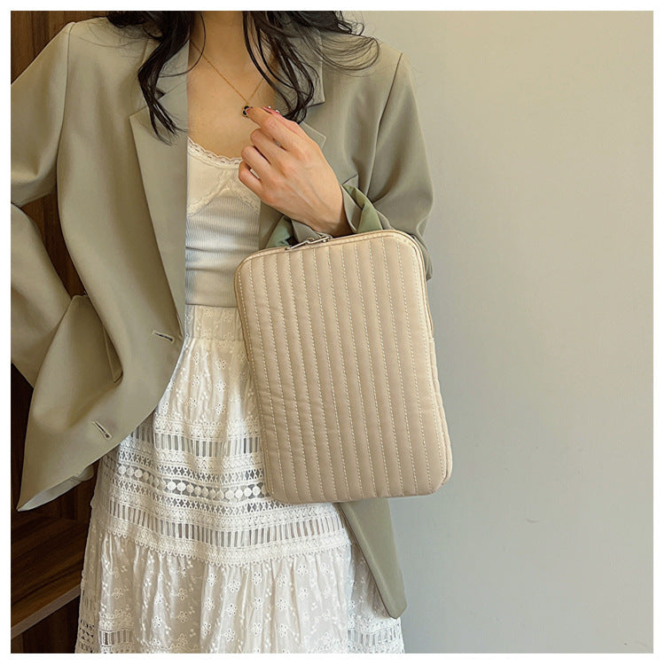 Fresh stripe contrast laptop & tablet bag for school or office
