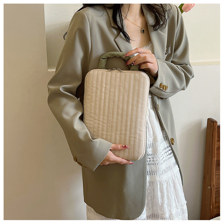 Striped laptop case with contrast design, aesthetic laptop pouch