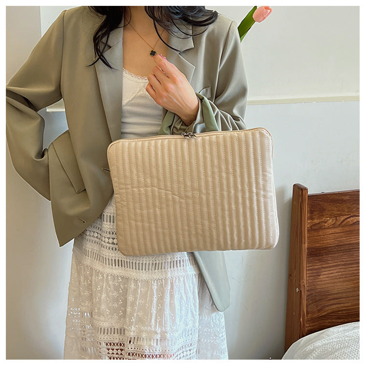 Modern stripe laptop case, aesthetic tablet bag for everyday use