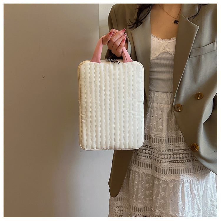 Fresh stripe contrast laptop & tablet bag for school or office