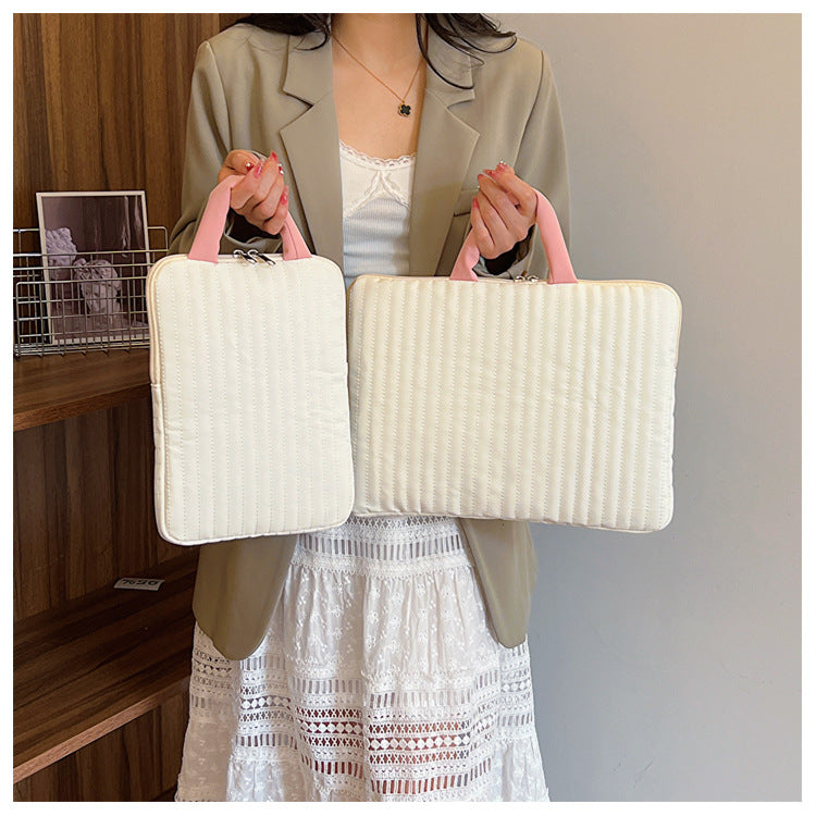 Fresh stripe contrast laptop & tablet bag for school or office