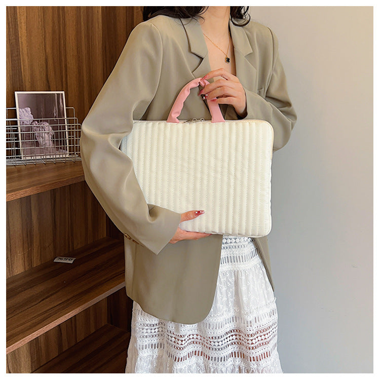 Modern stripe laptop case, aesthetic tablet bag for everyday use