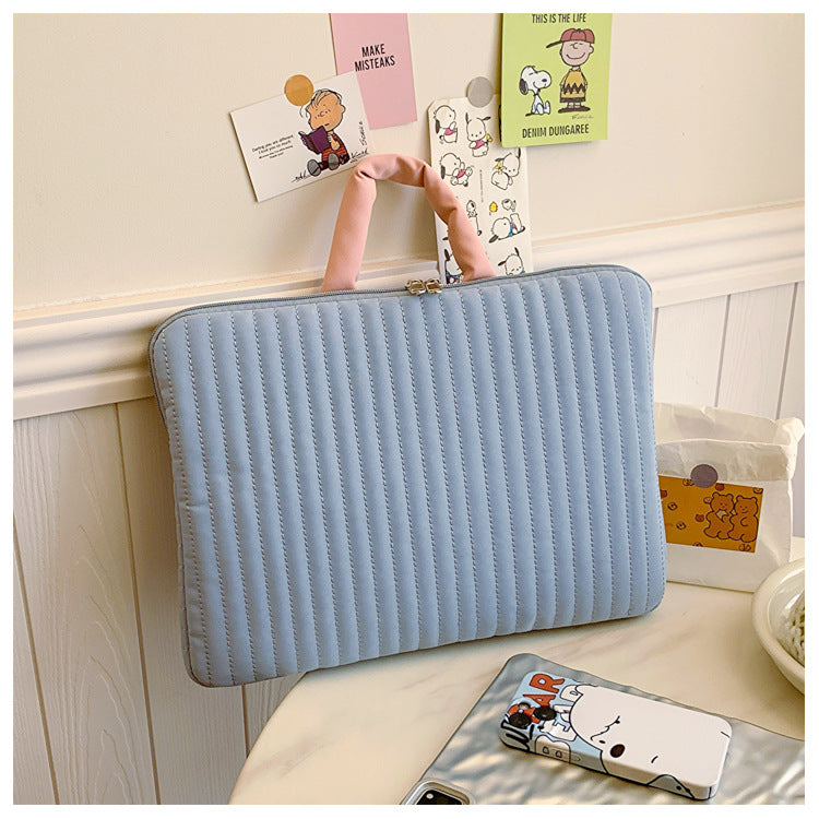 Modern stripe laptop case, aesthetic tablet bag for everyday use