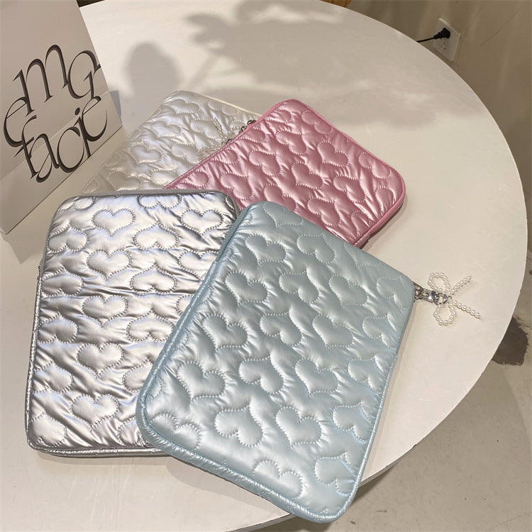 Heart Bow Pearl Tablet/Laptop Bag