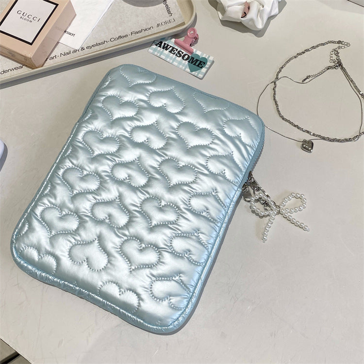 Heart Bow Pearl Tablet/Laptop Bag