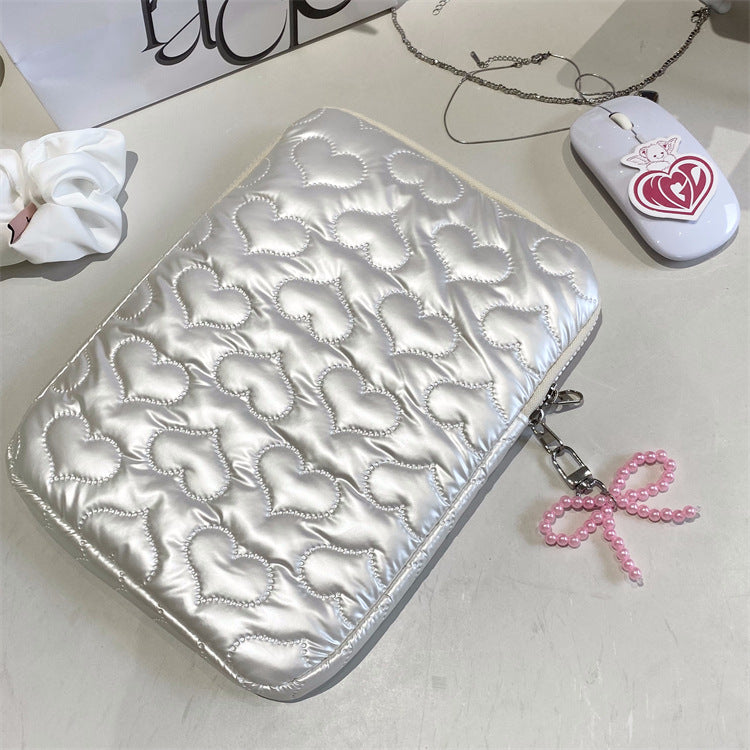 Heart Bow Pearl Tablet/Laptop Bag