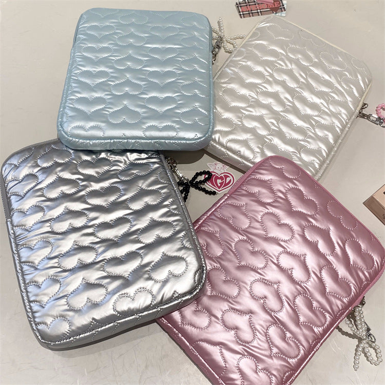 Heart Bow Pearl Tablet/Laptop Bag