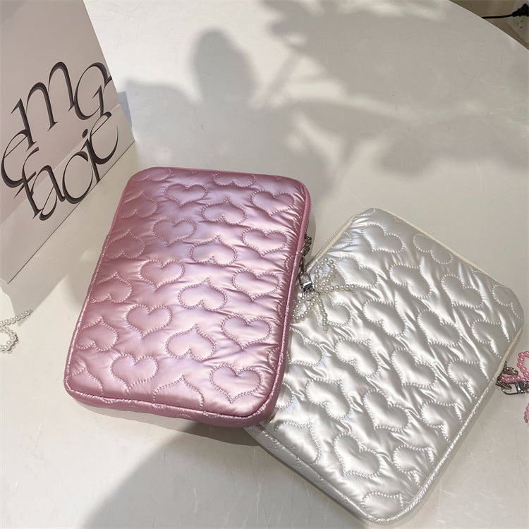 Heart Bow Pearl Tablet/Laptop Bag