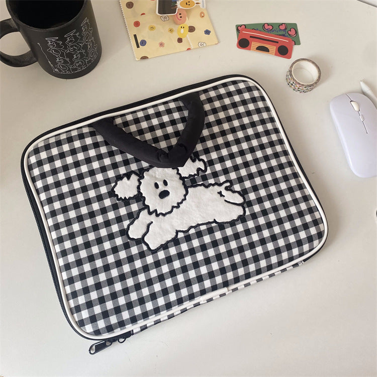 Kawaii laptop sleeve with animal design, fits iPad and laptop
