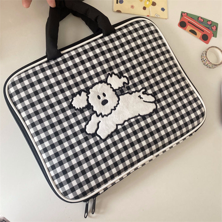 Cute animal laptop bag with cartoon print, kawaii laptop tote