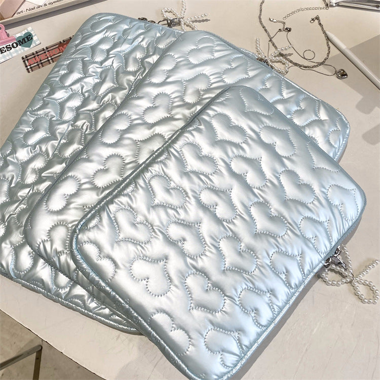 Heart Bow Pearl Tablet/Laptop Bag