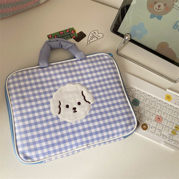 Cute animal laptop bag with cartoon print, kawaii laptop tote