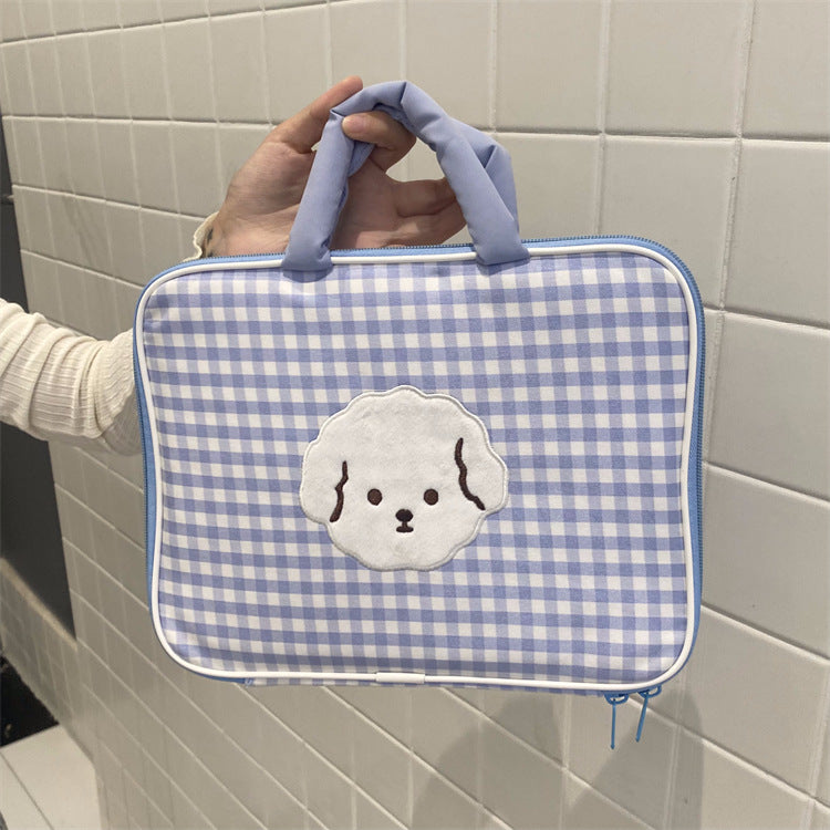 Kawaii laptop sleeve with animal design, fits iPad and laptop