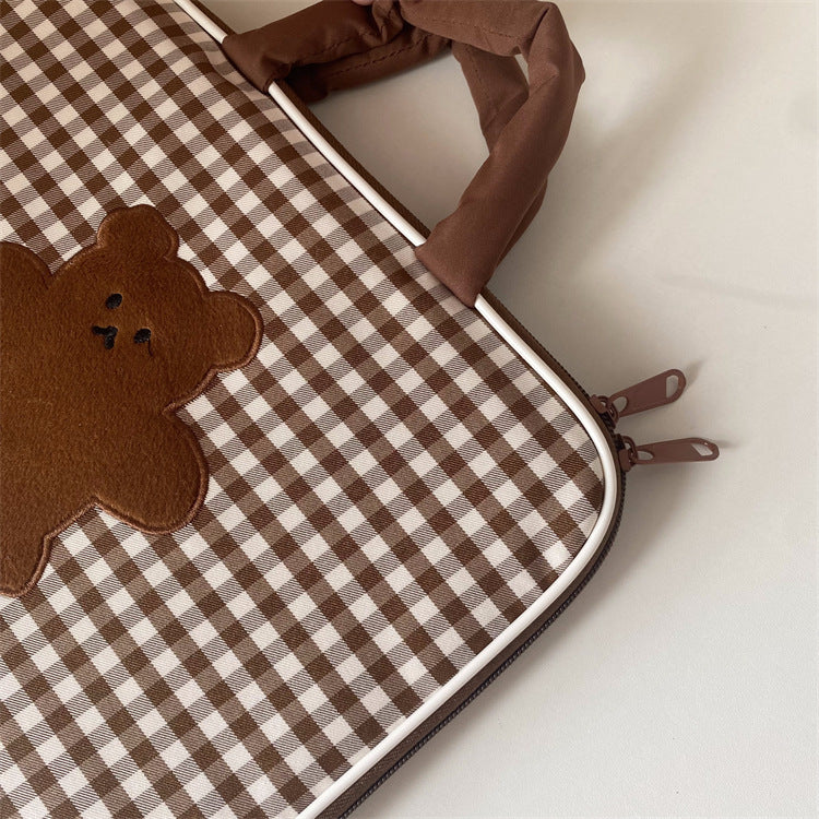 Kawaii laptop sleeve with animal design, fits iPad and laptop