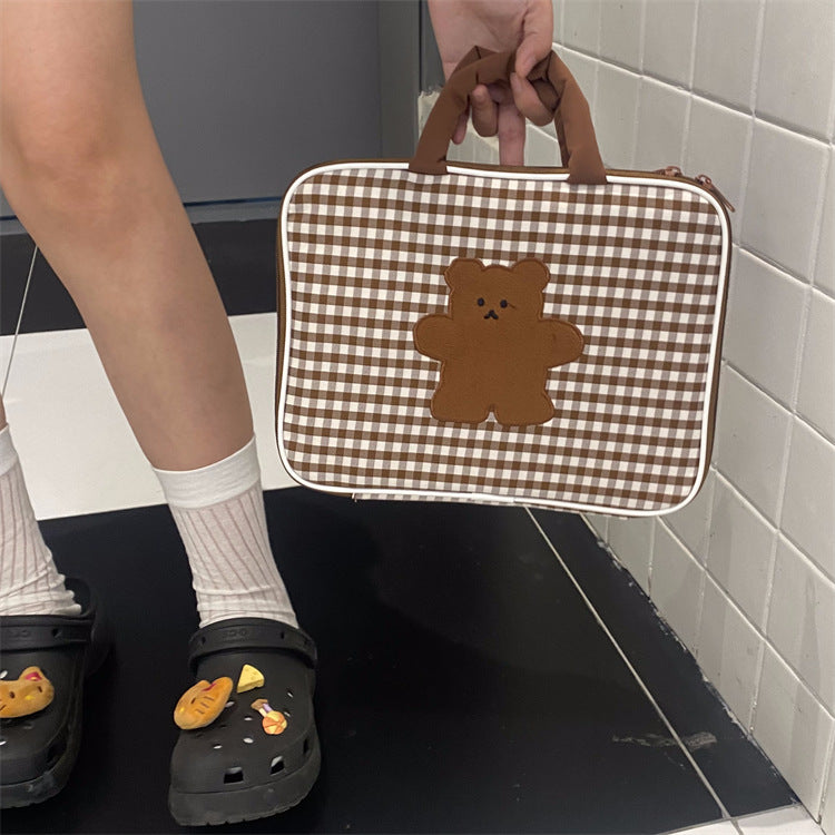 Cute animal laptop bag with cartoon print, kawaii laptop tote