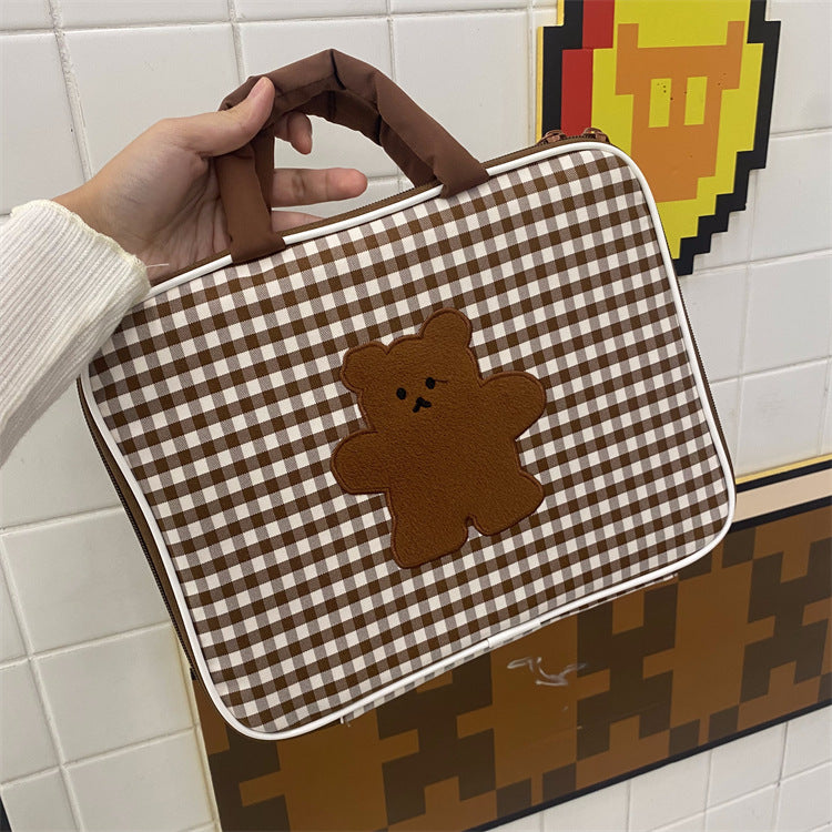 Cute animal laptop bag with cartoon print, kawaii laptop tote