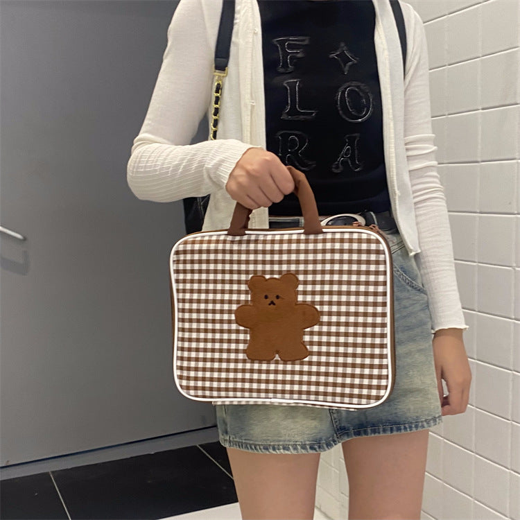 Cute animal laptop bag with cartoon print, kawaii laptop tote