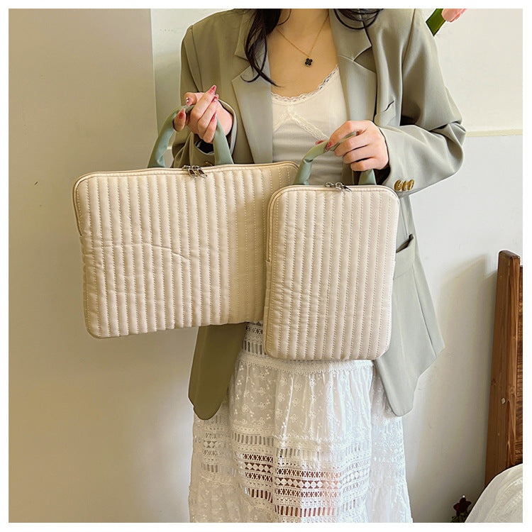 Modern stripe laptop case, aesthetic tablet bag for everyday use