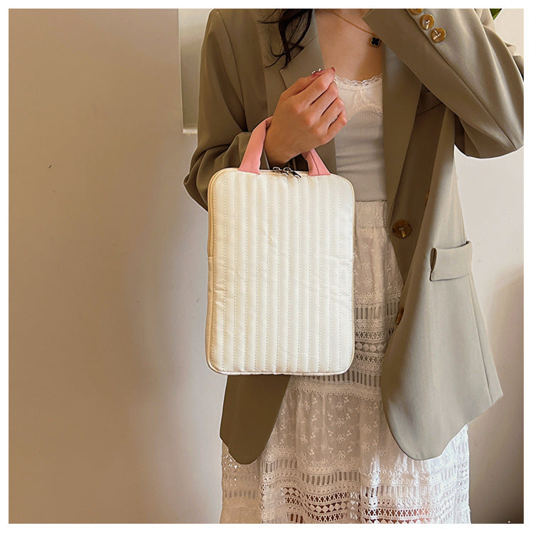 Striped laptop case with contrast design, aesthetic laptop pouch