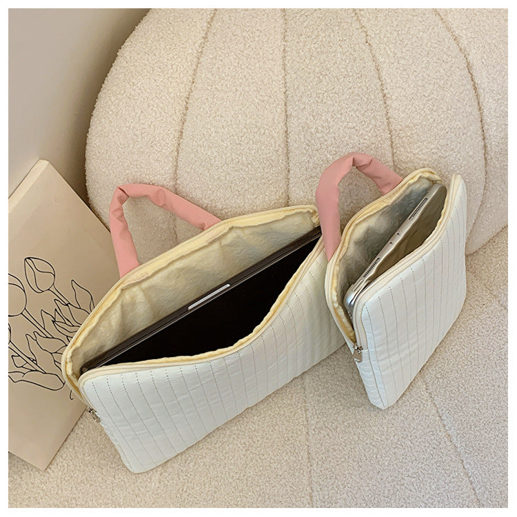 Modern stripe laptop case, aesthetic tablet bag for everyday use