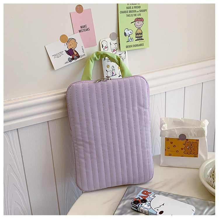 Striped laptop case with contrast design, aesthetic laptop pouch