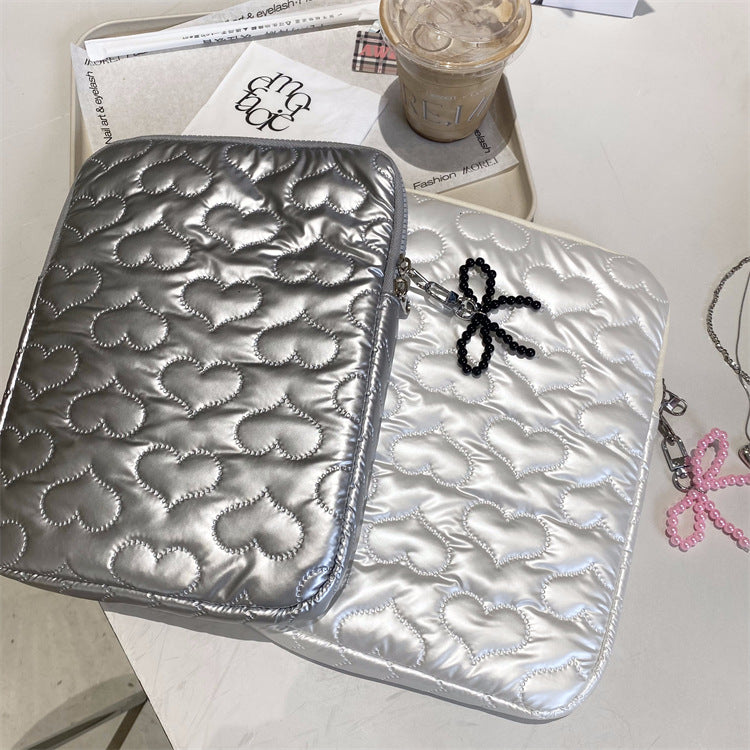 Heart Bow Pearl Tablet/Laptop Bag