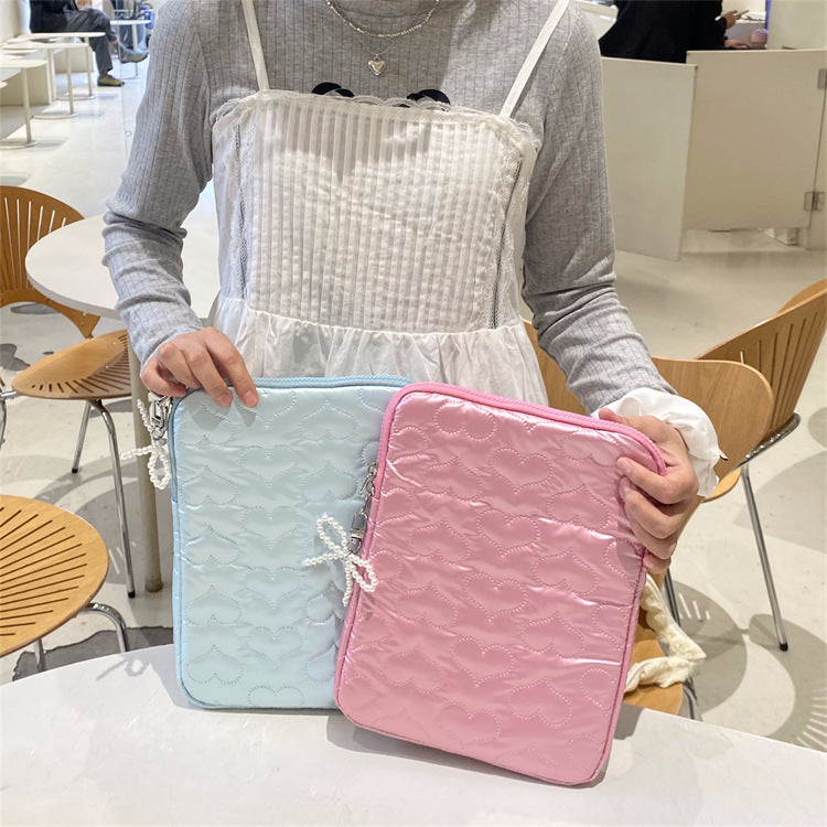 Heart Bow Pearl Tablet/Laptop Bag