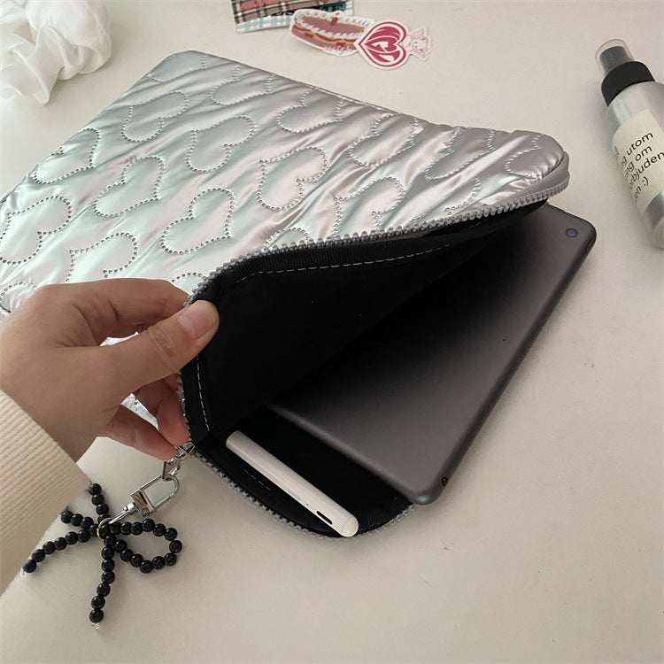 Heart Bow Pearl Tablet/Laptop Bag