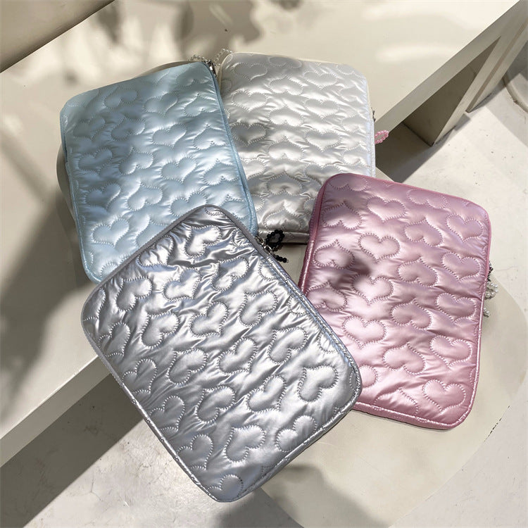Heart Bow Pearl Tablet/Laptop Bag