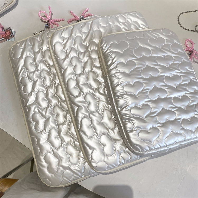 Heart Bow Pearl Tablet/Laptop Bag