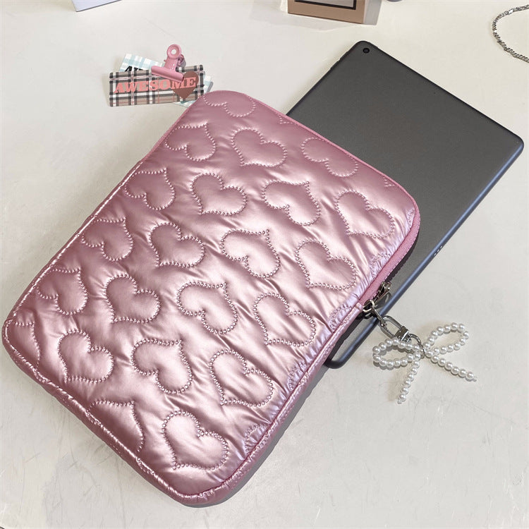 Heart Bow Pearl Tablet/Laptop Bag