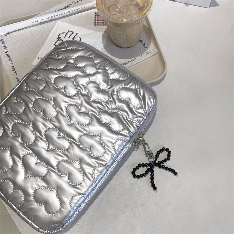 Heart Bow Pearl Tablet/Laptop Bag