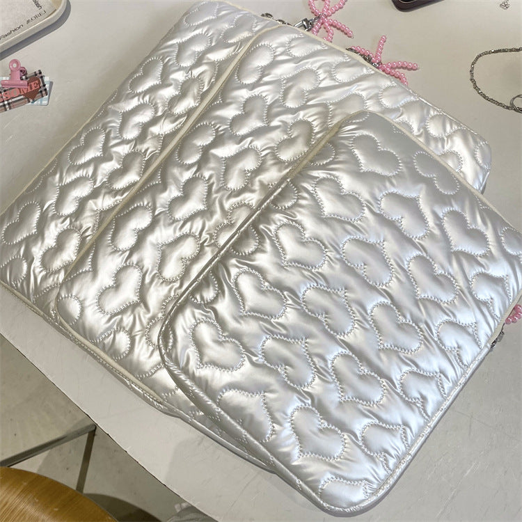 Heart Bow Pearl Tablet/Laptop Bag