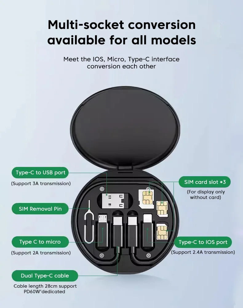 5-in-1 Multi-Device Charging Cable with 60W Fast Charge