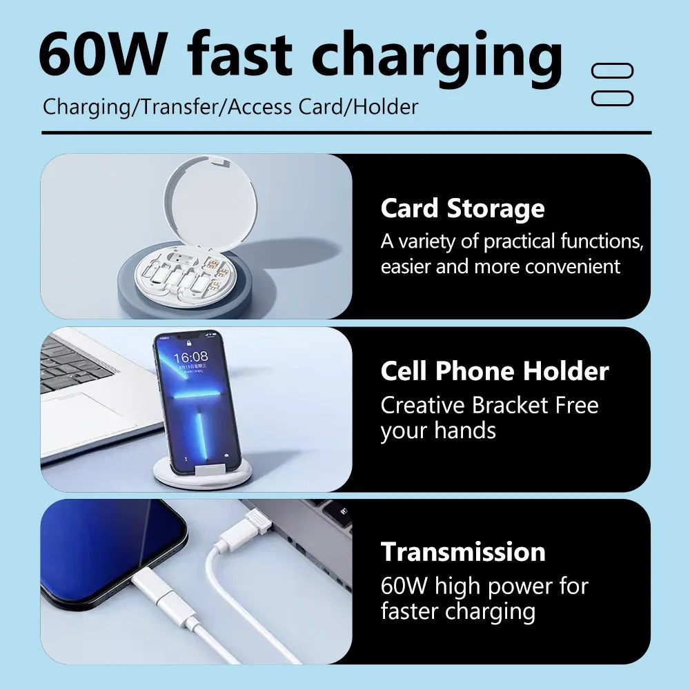 5-in-1 Multi-Device Charging Cable with 60W Fast Charge